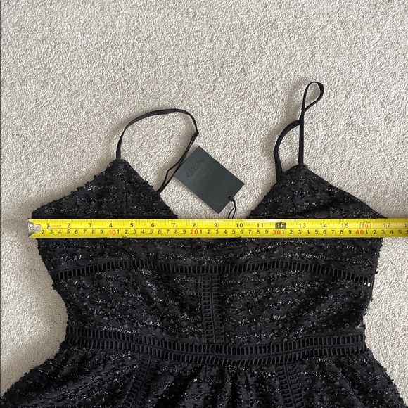 NWT NBD Revolve Gorgeous Short Cocktail Sparkly Dress Black M Spaghetti Straps - Picture 13 of 17